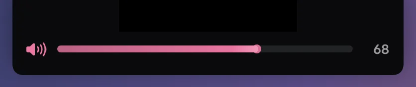 A volume level shown on the notch